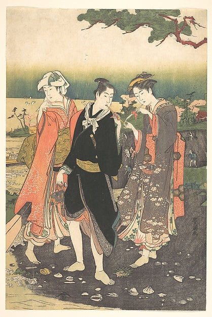On Shinagawa Beach at Ebb-Tide 1769–1825-Utagawa Toyokuni I,  Poster Print