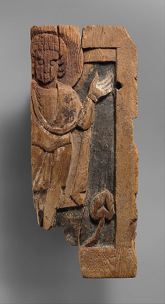 :Fragmentary Carved Panel with a Saint 6th–7th century-16x12"(A3) Poster