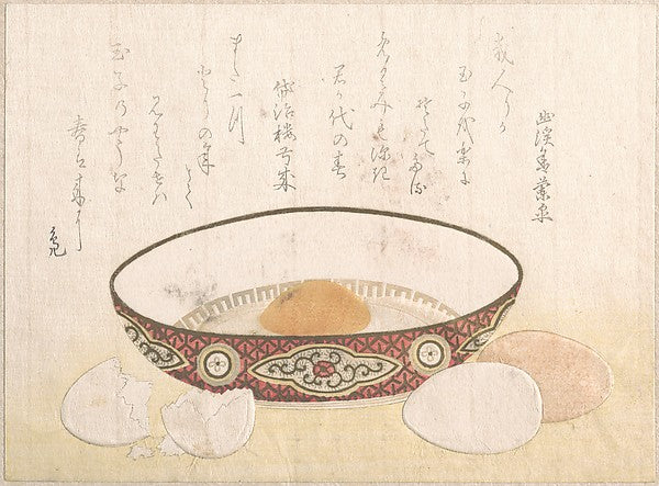 Flat Bowl with Eggs probably 1813-Unidentified Artist,  Poster Print Wall Art