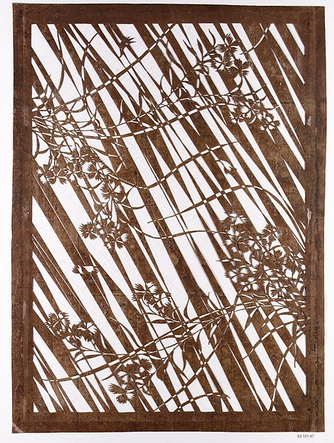 Stencil with Pattern of Pinks 19th cent,  Poster Print