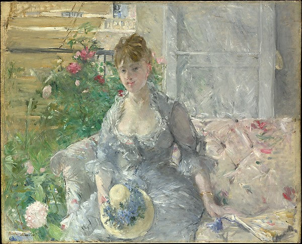 Berthe Morisot:Young Woman Seated on a Sofa c1879-16x12"(A3) Poster