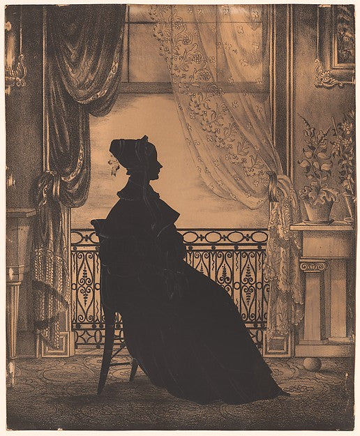 Portrait of a Woman before a Window before 1860-Attributed to,  Poster Print Wall Art