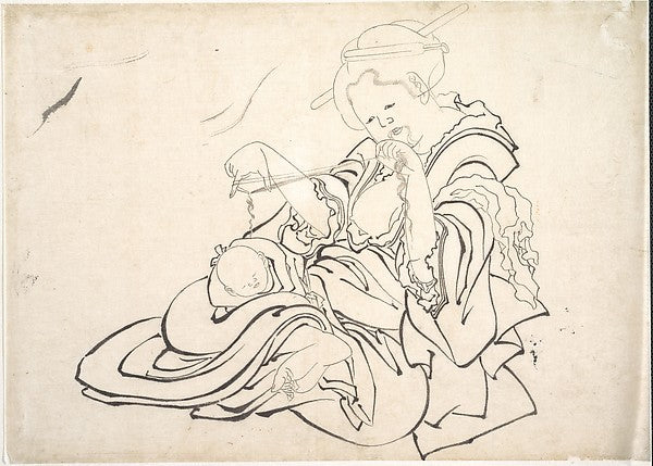 A Woman and Baby 1830s-Katsushika Hokusai 1760–1849 Tokyo ),  Poster Print