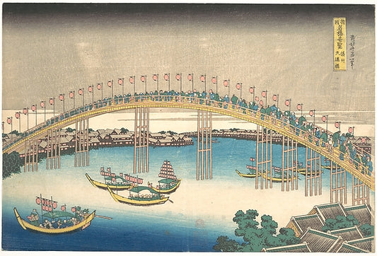 ,Tenman Bridge at Settsu Province, from the series,16x12"(A3) Poster