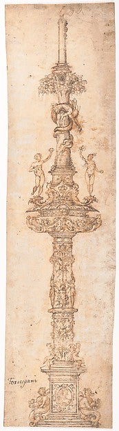 Design for a Candlestick 1472–1528-attributed to Pietro Torrig,  Poster Print Wall Art
