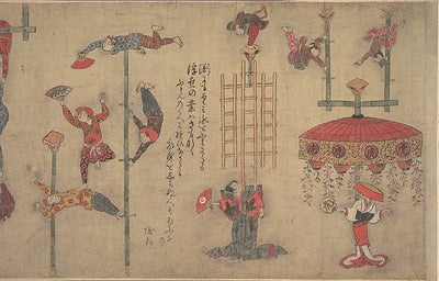 ,Acrobats c1800s,Japan ukiyo-e Period Image,16x12"(A3) Poster