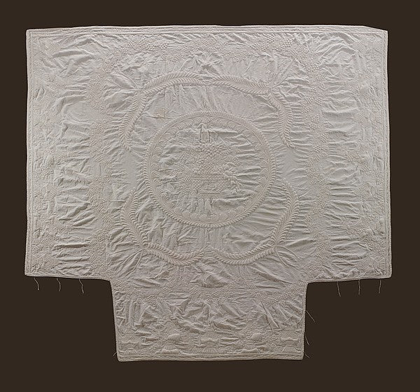 Wholecloth whitework quilt c1815 J. Wright, Poster Print - Wall Art
