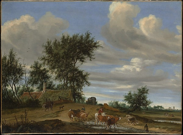 Salomon van Ruysdael:A Country Road 1648-16x12"(A3) Poster