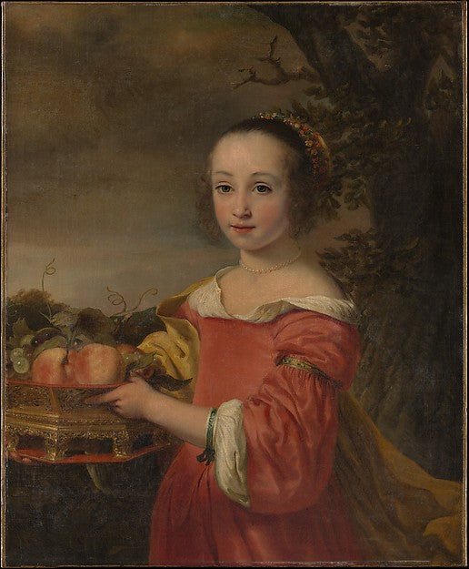 Ferdinand Bol:Petronella Elias with a Basket of Fruit 1657-16x12"(A3) Poster