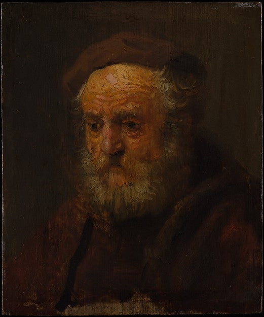 Style of Rembrandt:Study Head of an Old Man -16x12"(A3) Poster