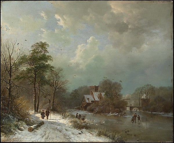 Barend Cornelis Koekkoek:Winter Landscape Holland 1833-16x12"(A3) Poster