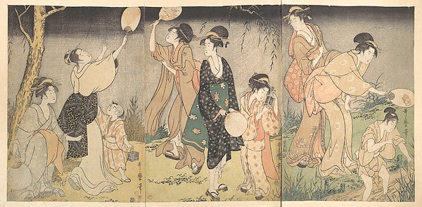 ,Catching fireflies  c1796–97-Kitagawa Utamaro, 16x12"(A3) Poster