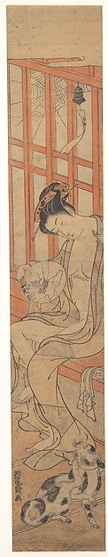 Woman Fanning Herself After a Bath late 18th cent-Isoda Korys,Classic Ming China Image,16x12"(A3) Poster