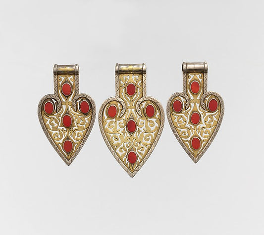 :Group of Three Detached Cordiform Pendants late 19th–early -16x12"(A3) Poster