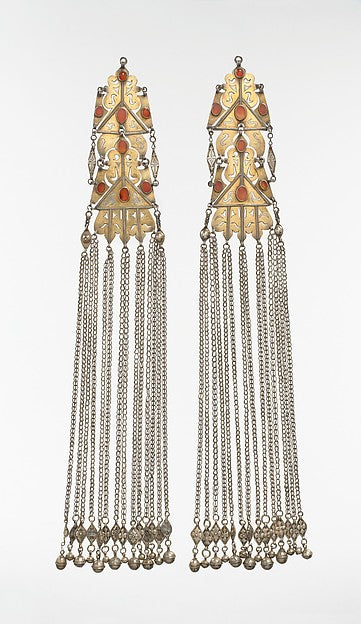 :Pair of Long Temple Pendants late 19th–early 20th century-16x12"(A3) Poster