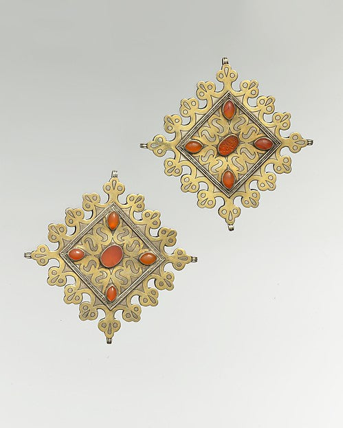 :Lozenge-Shaped Pectoral Ornament One of a Pair late 19th–ea-16x12"(A3) Poster