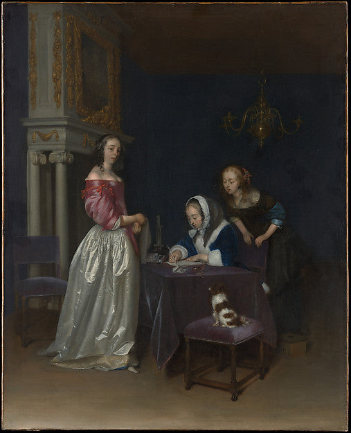 Gerard ter Borch the Younger:Curiosity c1660–62-16x12"(A3) Poster