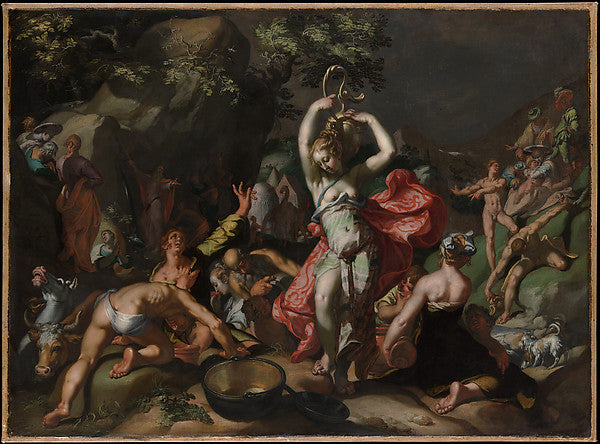Abraham Bloemaert:Moses Striking the Rock 1596-16x12"(A3) Poster