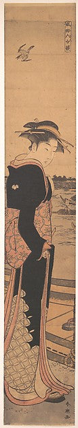 Young Lady by the Shore-Katsukawa Shunch?,16x12"(A3) Poster