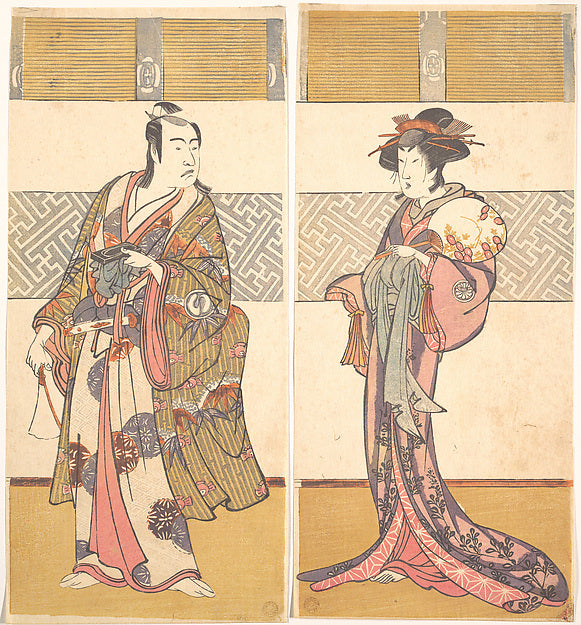 The Third Sawamura Sojuro and the 3rd Segawa Kikunojo 1780-Kat,  Poster Print Wall Art