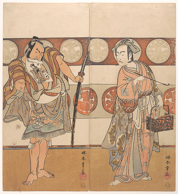 The Actors Ichikawa Yaozo III and Nakamura Sukegoro II c1791-K,  Poster Print Wall Art