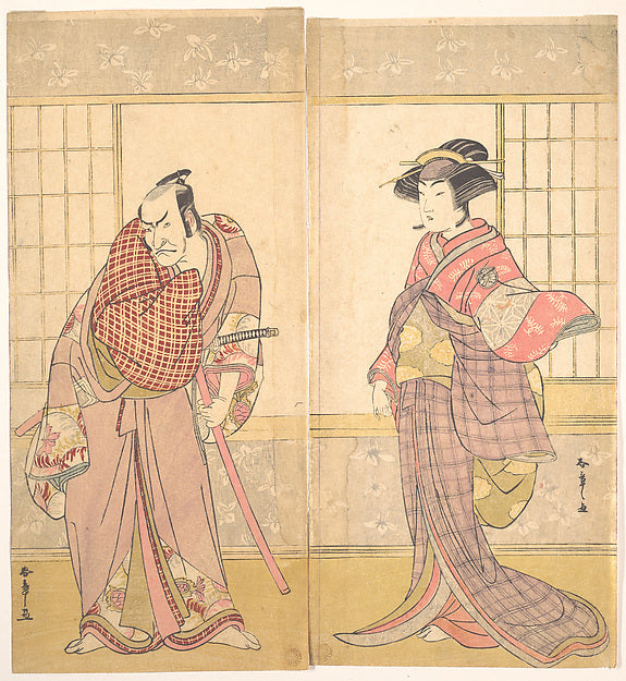 The Fifth Ichikawa Danjuro as a Man Standing in a Room c1780-K,  Poster Print Wall Art