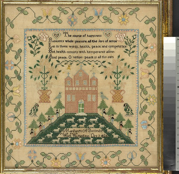 Embroidered sampler 1826 Margaret Cassady, Poster Print - Wall Art