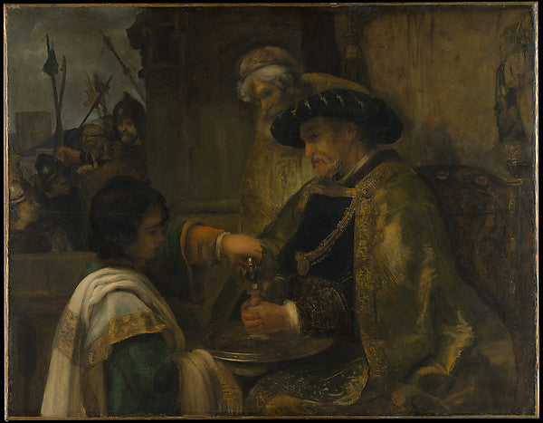 Style of Rembrandt:Pilate Washing His Hands probably 1660s-16x12"(A3) Poster