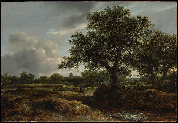 Jacob van Ruisdael:Landscape with a Village in the Distance -16x12"(A3) Poster