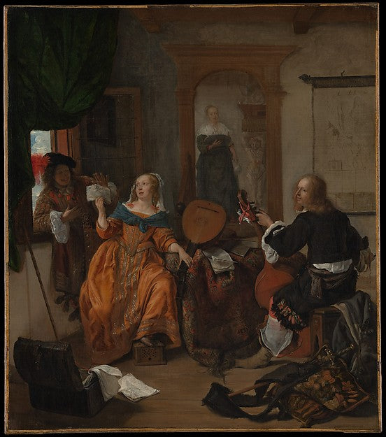 Gabriël Metsu:A Musical Party 1659-16x12"(A3) Poster