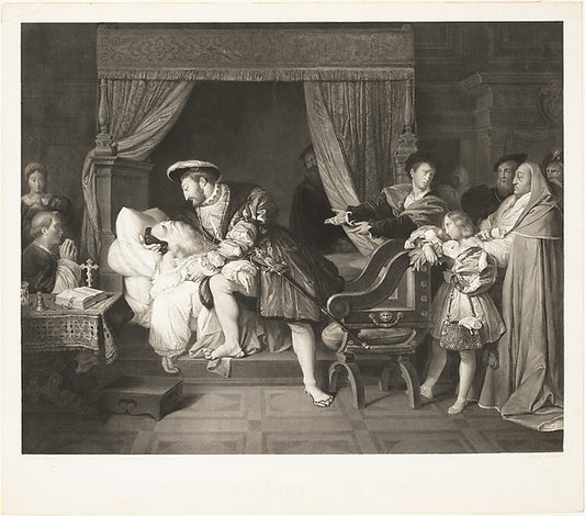 The Death of Leonardo da Vinci n.d.-Joseph Théodore Richomme,,16x12"(A3) Poster