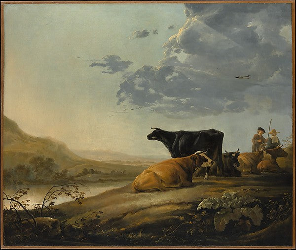 Aelbert Cuyp:Young Herdsmen with Cows c1655–60-16x12"(A3) Poster