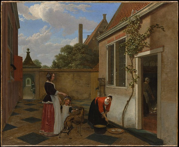 Ludolf de Jongh:Scene in a Courtyard early 1660s-16x12"(A3) Poster