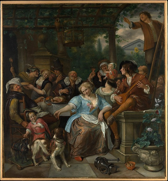 Jan Steen:Merry Company on a Terrace c1670-16x12"(A3) Poster