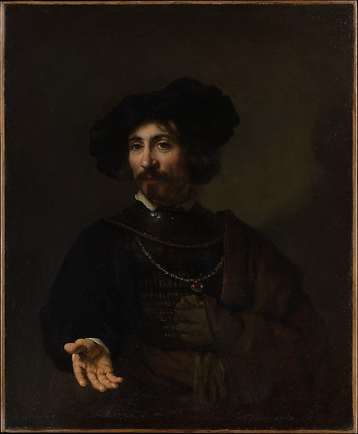 Style of Rembrandt:Man with a Steel Gorget -16x12"(A3) Poster