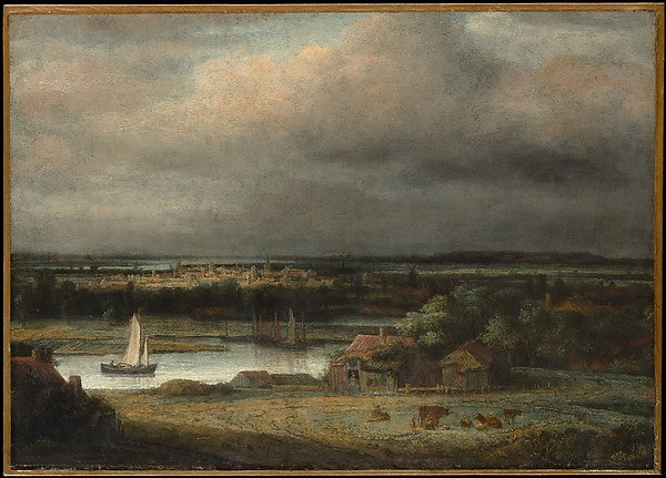 Philips Koninck:Wide River Landscape c1648–49-16x12"(A3) Poster