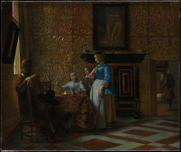 Pieter de Hooch:Leisure Time in an Elegant Setting c1663–65-16x12"(A3) Poster