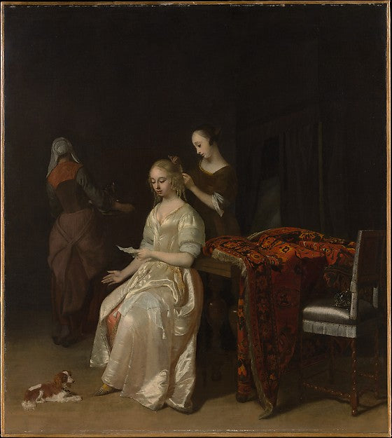Jacob Ochtervelt:The Love Letter early 1670s-16x12"(A3) Poster