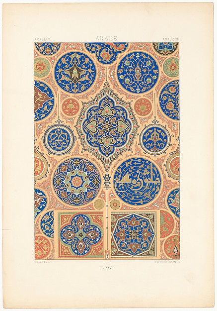 L'Ornement Polychrome 1869-Albert-Charles-Auguste Racinet,  Poster Print Wall Art