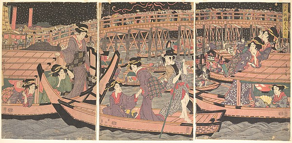 Cooling Off at Ryogoku in Edo-Kikugawa Eizan,  Poster Print Wall Art