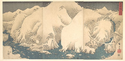 Kisojo no San Sen,,The Kiso Mountains in Snow dated 8th, 16x12"(A3) Poster