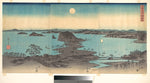 ,Full Moon at Kanazawa, Province of Musashi-Utagaw,16x12"(A3) Poster