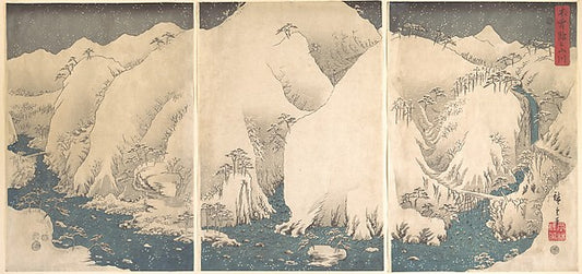 ,Kiso Gorge in the Snow-Utagawa Hiroshige 1797–1858,16x12"(A3) Poster