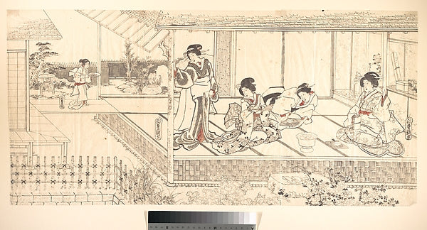 Two Court Ladies and a Geisha at a Restaurant after 1844-Utag,  Poster Print