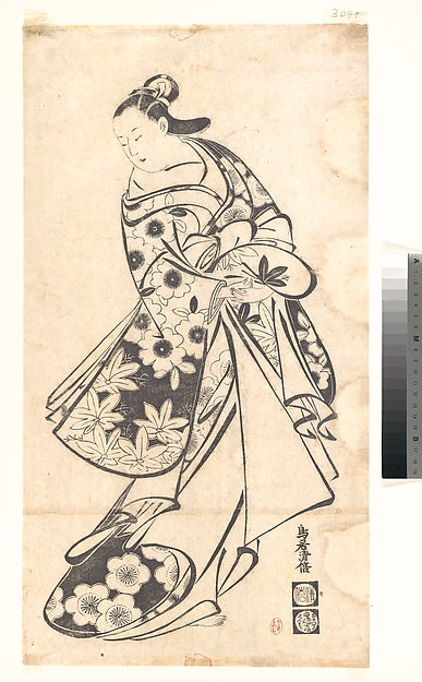 Courtesan c1712-Torii Kiyomasu I,Classic Ming China Image,  Poster Print Wall Art