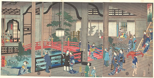 ,The Interior of the Gankiro Tea House in Yokohama 18,16x12"(A3) Poster