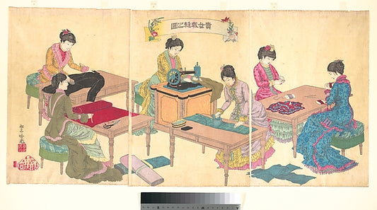 ,Ladies Sewing  September 3rd, 1887-Adachi Gink?,16x12"(A3) Poster
