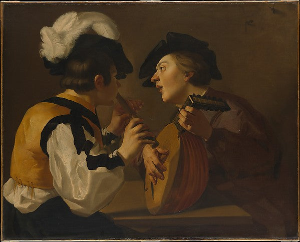Dutch Painter, 17th century:Two Musicians 17th century-16x12"(A3) Poster