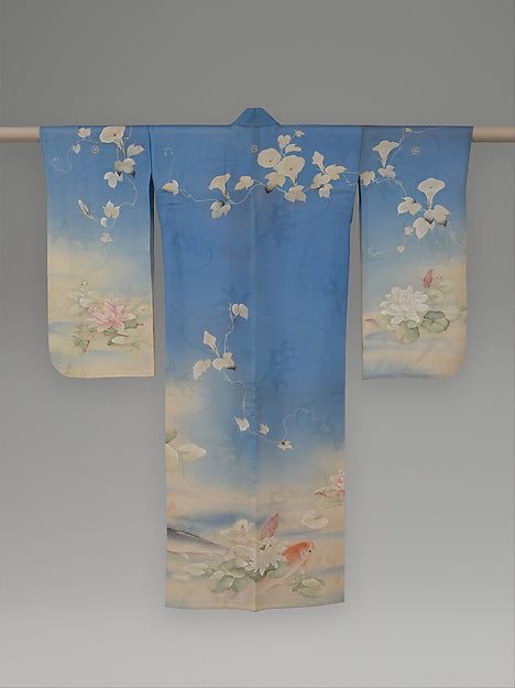 ,Unlined Summer Kimono  with Carp, Water Lilies,,16x12"(A3)Poster