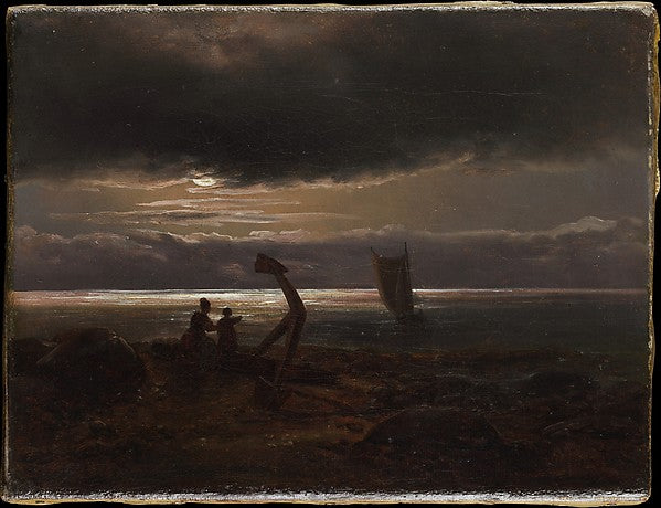 Johan Christian Dahl:Mother and Child by the Sea 1830-16x12"(A3) Poster